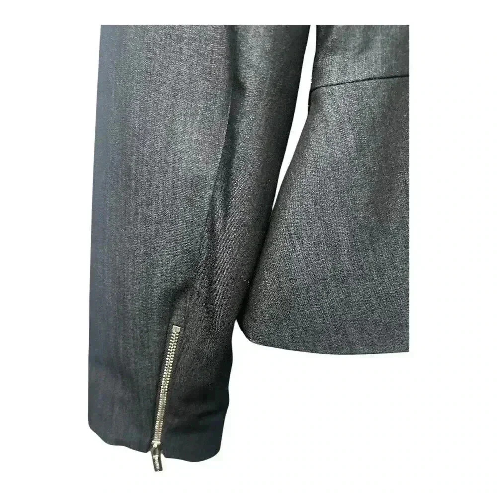 Calvin Klein Womens Denim Blue Peplum Zip Up Blazer, Size 8 - Picture 8 of 10
